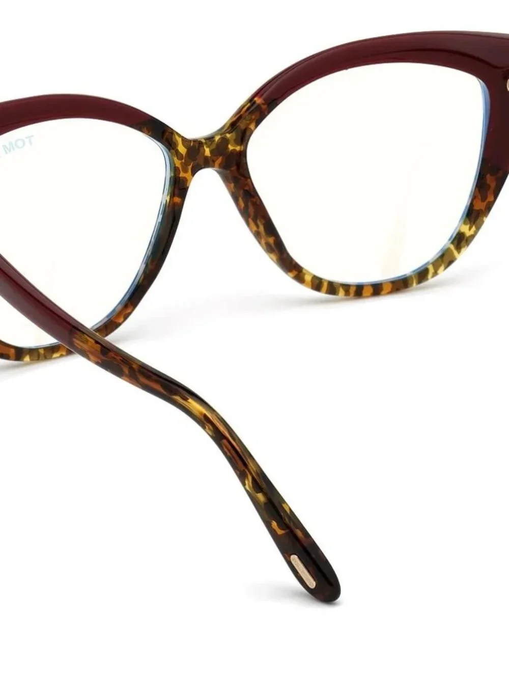 NEW TOM FORD TF5673-B 056 BURGUNDY VINTAGE LEOPARD AUTHENTIC EYEGLASSES FRAME